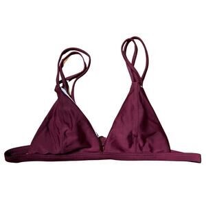 Maroon Triangle Double Strap Bikini Top Sz Medium